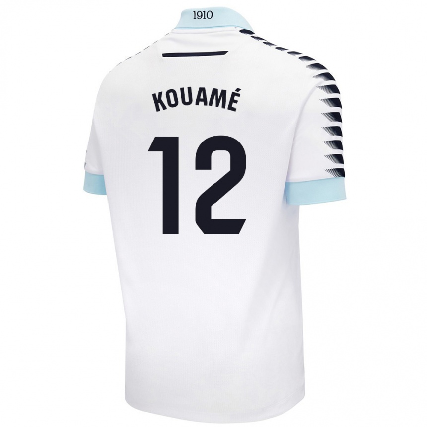 Niño Fútbol Camiseta Rominigue Kouamé #12 Blanco Azul 2ª Equipación 2024/25 México