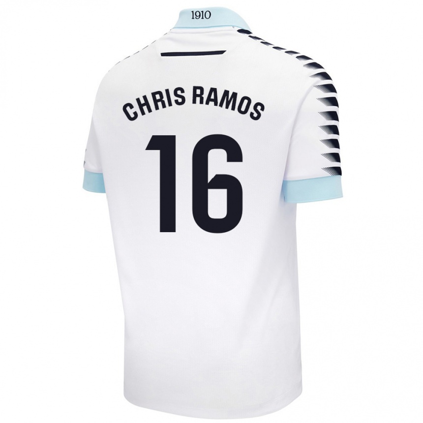 Niño Fútbol Camiseta Chris Ramos #16 Blanco Azul 2ª Equipación 2024/25 México