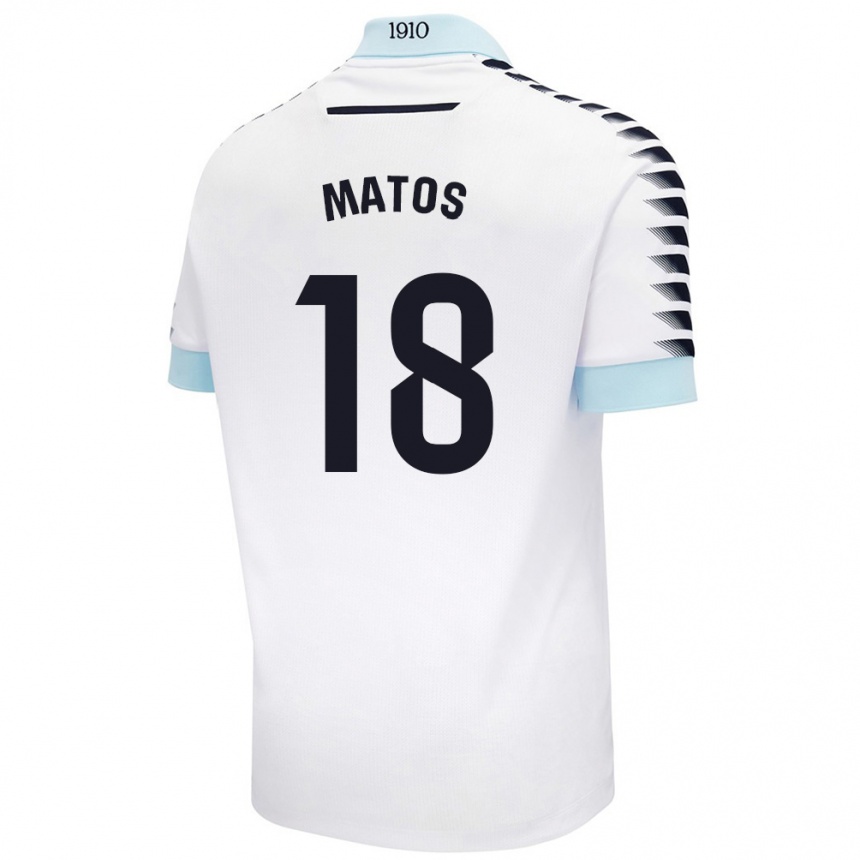 Niño Fútbol Camiseta José Matos #18 Blanco Azul 2ª Equipación 2024/25 México