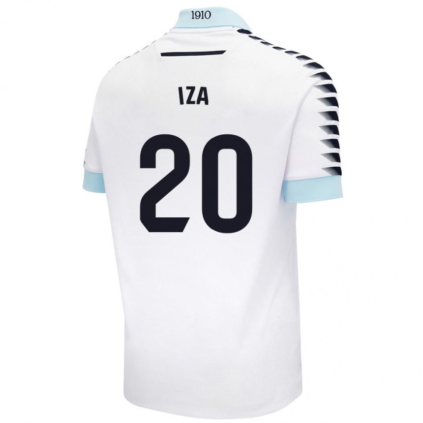 Niño Fútbol Camiseta Iza Carcelén #20 Blanco Azul 2ª Equipación 2024/25 México