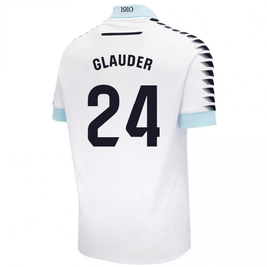 Niño Fútbol Camiseta Cristian Glauder #24 Blanco Azul 2ª Equipación 2024/25 México