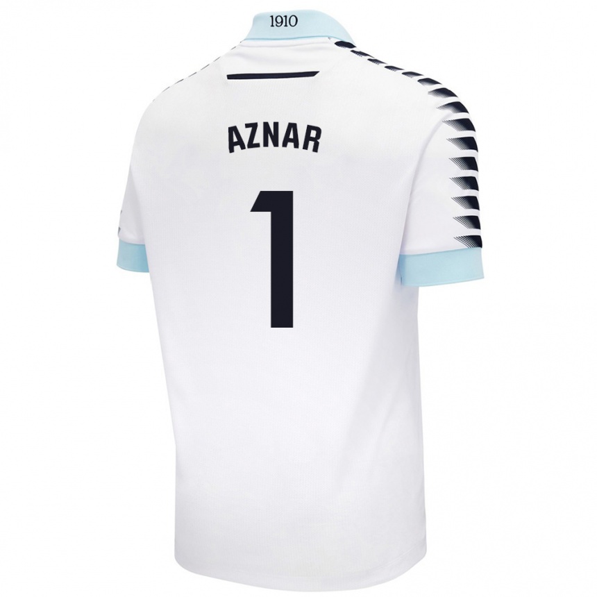 Niño Fútbol Camiseta Victor Aznar #1 Blanco Azul 2ª Equipación 2024/25 México