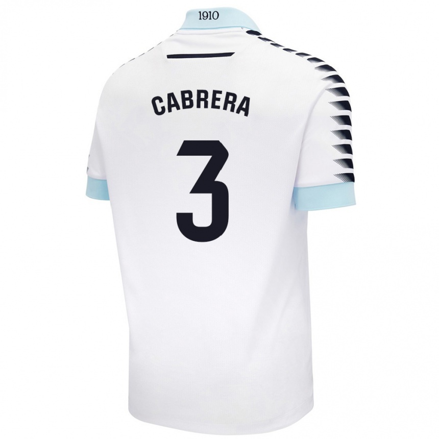 Niño Fútbol Camiseta Julio Cabrera #3 Blanco Azul 2ª Equipación 2024/25 México