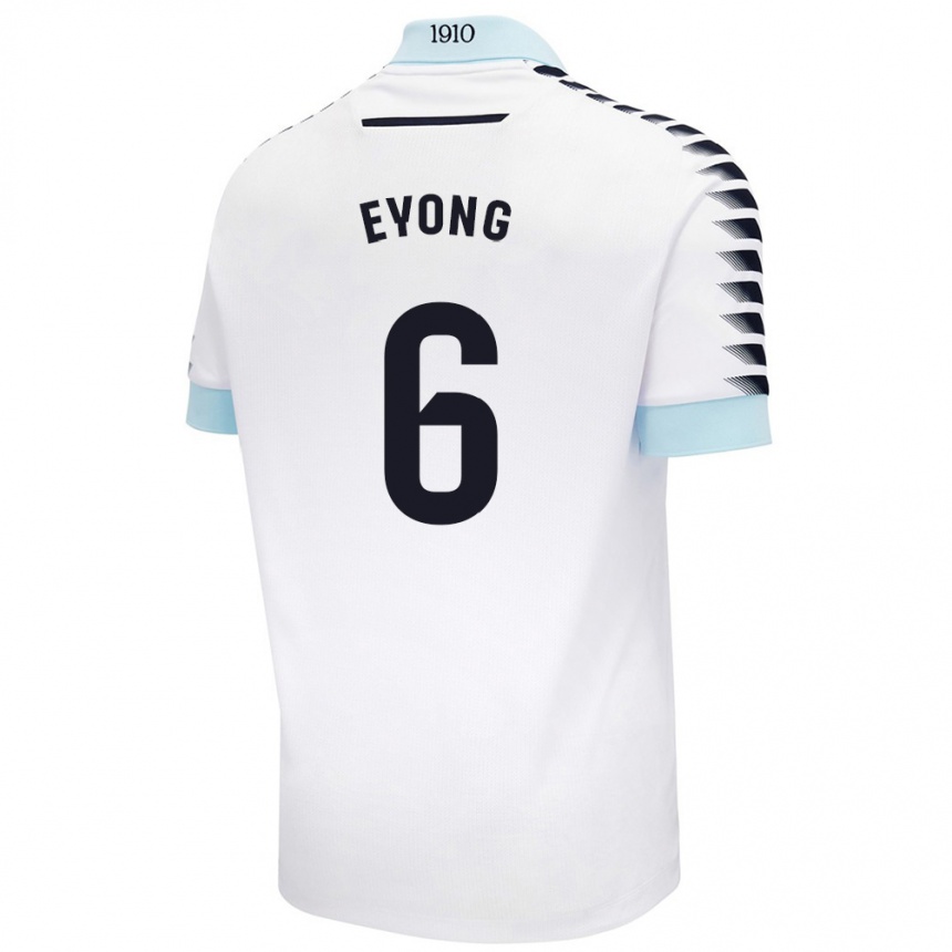 Niño Fútbol Camiseta Etta Eyong #6 Blanco Azul 2ª Equipación 2024/25 México