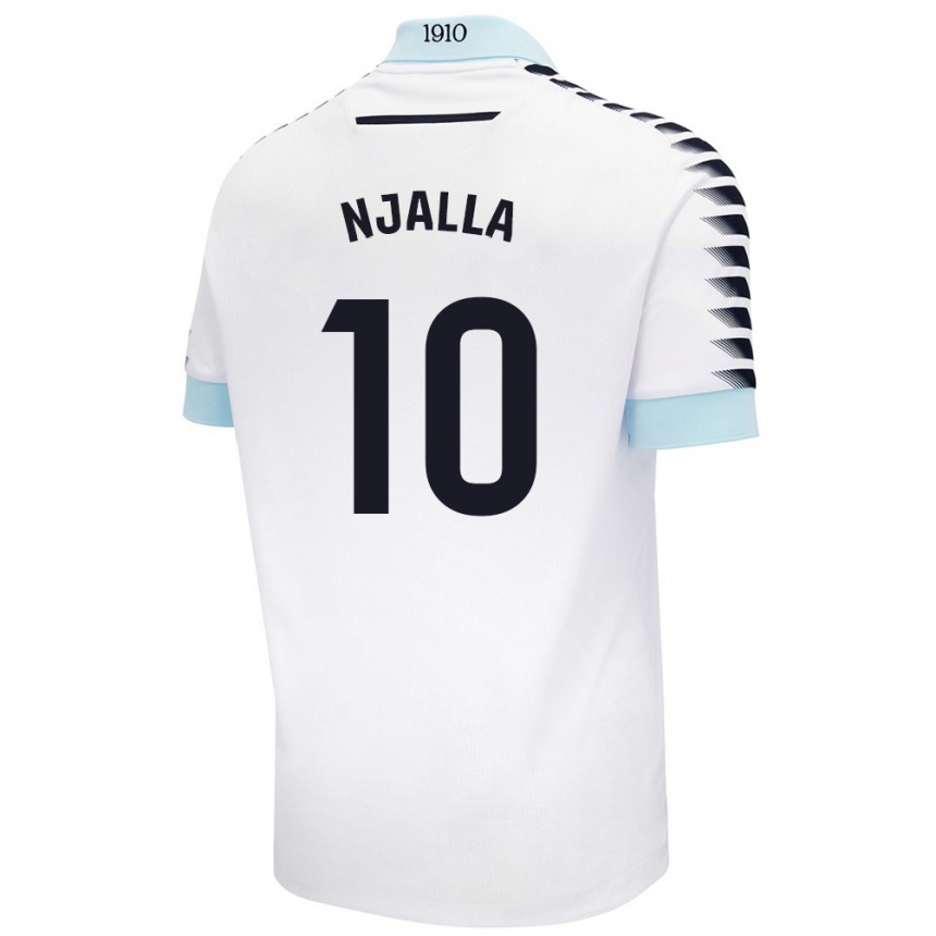 Niño Fútbol Camiseta Nico Njalla #10 Blanco Azul 2ª Equipación 2024/25 México