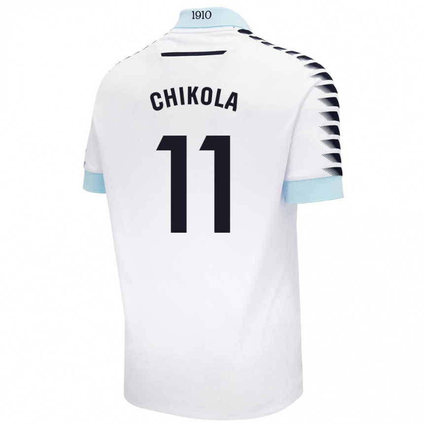 Niño Fútbol Camiseta Peter Chikola #11 Blanco Azul 2ª Equipación 2024/25 México