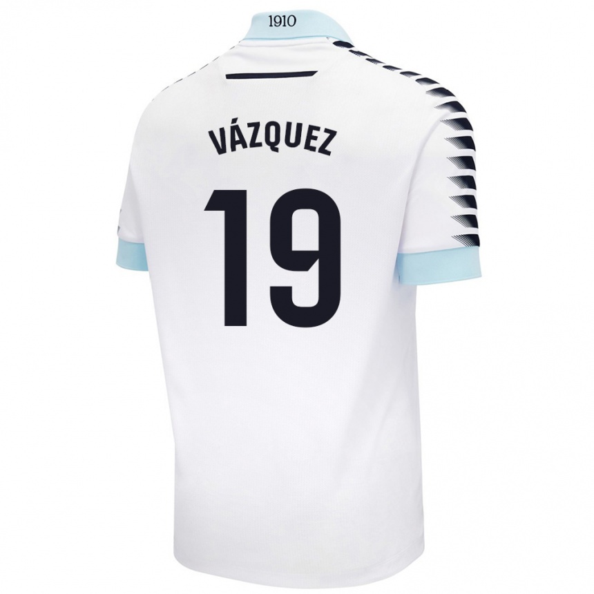 Niño Fútbol Camiseta Borja Vázquez #19 Blanco Azul 2ª Equipación 2024/25 México