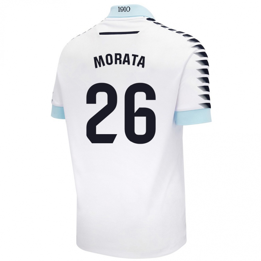 Niño Fútbol Camiseta Álex Morata #26 Blanco Azul 2ª Equipación 2024/25 México