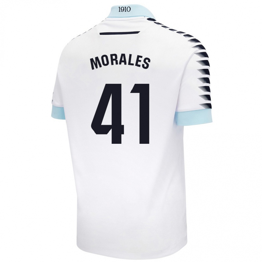 Niño Fútbol Camiseta Luis Morales #41 Blanco Azul 2ª Equipación 2024/25 México