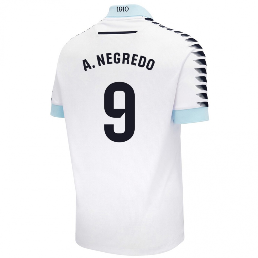 Niño Fútbol Camiseta Álvaro Negredo #9 Blanco Azul 2ª Equipación 2024/25 México