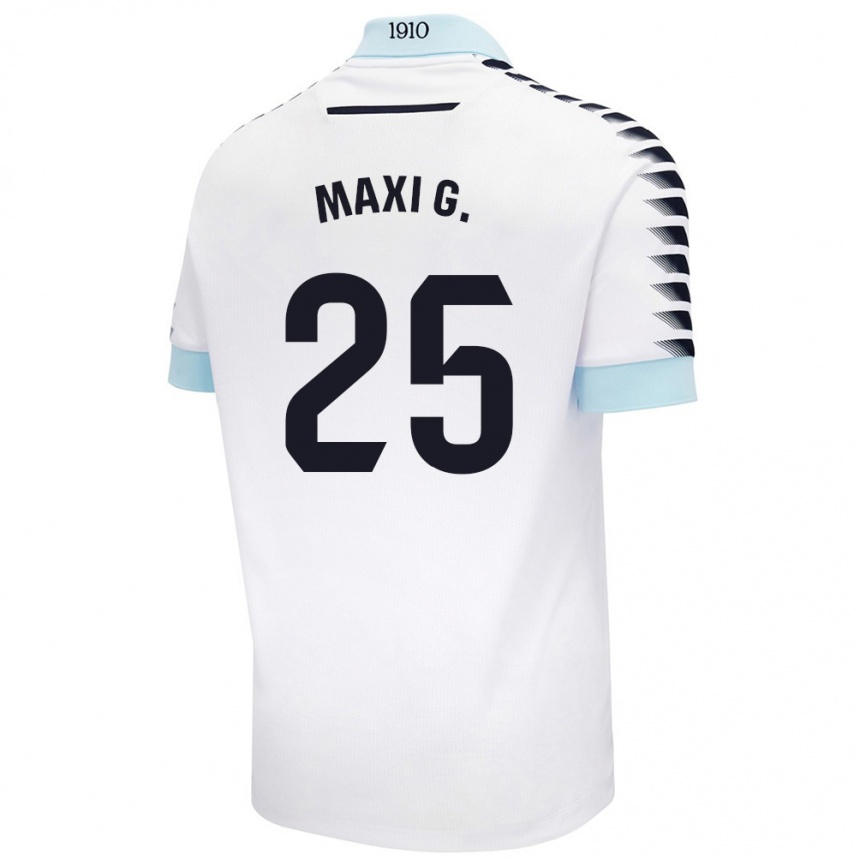 Niño Fútbol Camiseta Maxi Gómez #25 Blanco Azul 2ª Equipación 2024/25 México