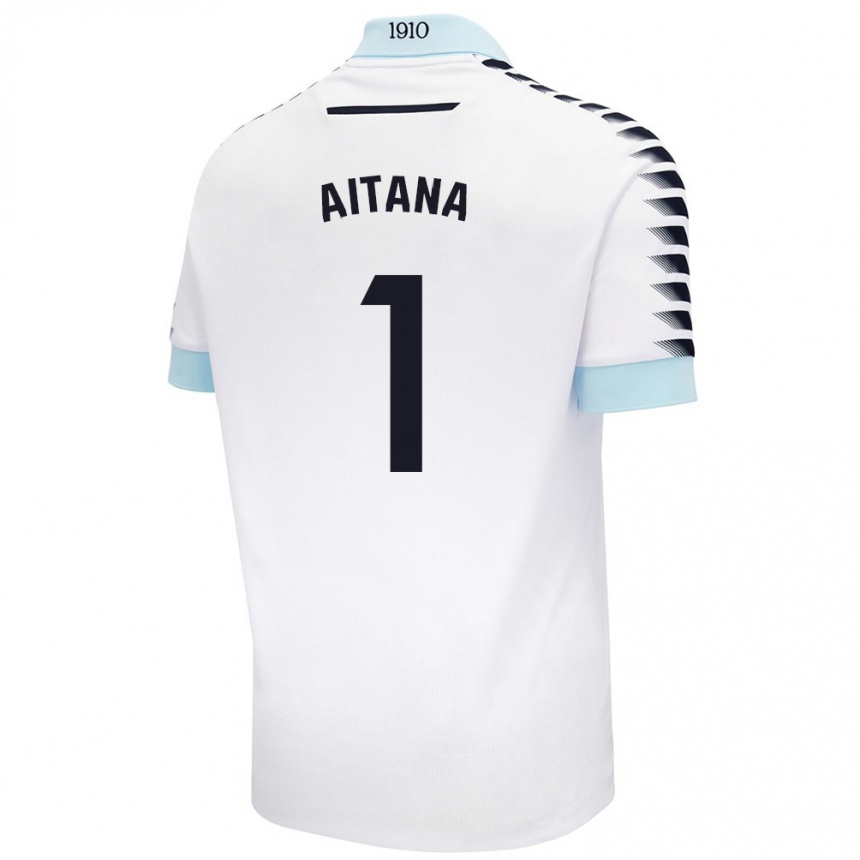 Niño Fútbol Camiseta Aitana #1 Blanco Azul 2ª Equipación 2024/25 México