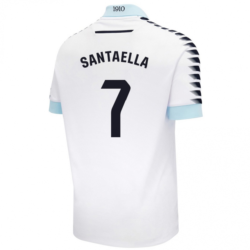 Niño Fútbol Camiseta Natalia Santaella Picón #7 Blanco Azul 2ª Equipación 2024/25 México