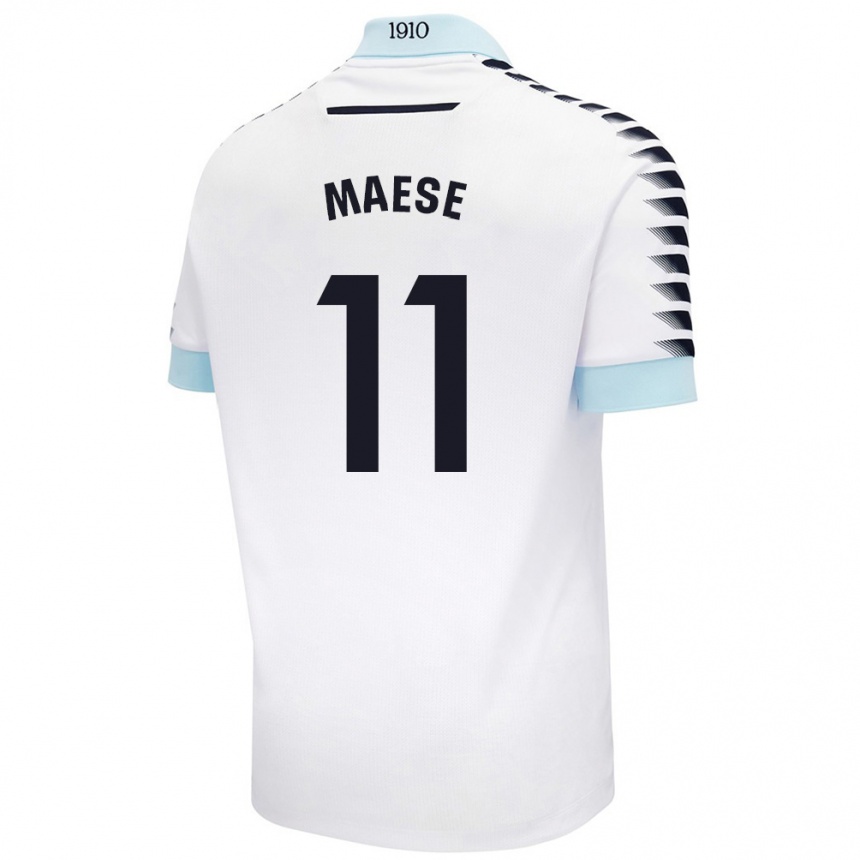 Niño Fútbol Camiseta María Del Carmen Maese Gaitán #11 Blanco Azul 2ª Equipación 2024/25 México