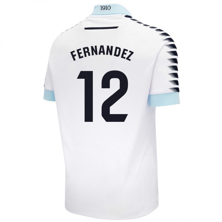 Niño Fútbol Camiseta Sandra Fernández León #12 Blanco Azul 2ª Equipación 2024/25 México