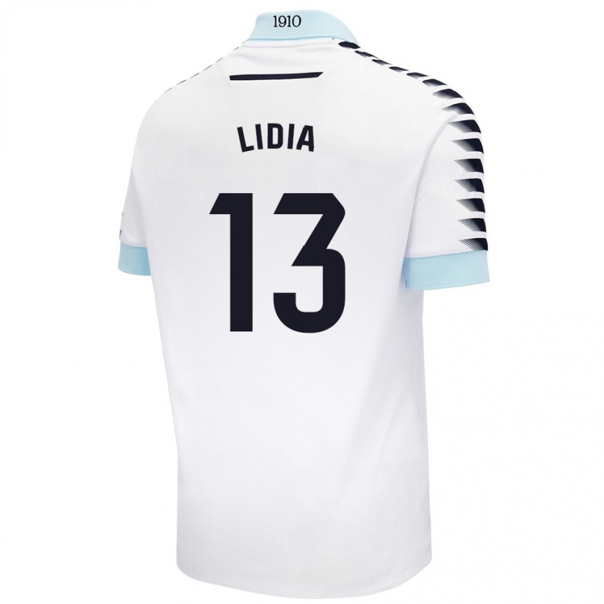 Niño Fútbol Camiseta Lidia Rincón García #13 Blanco Azul 2ª Equipación 2024/25 México