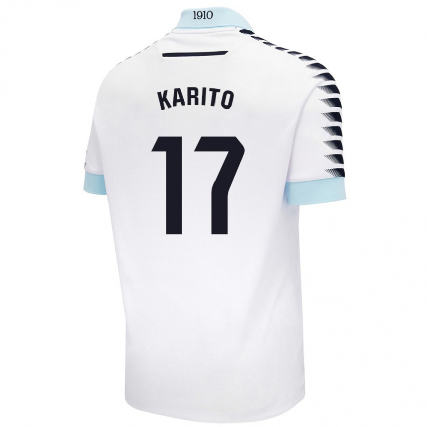 Niño Fútbol Camiseta Carolina De Los Santos Mellado #17 Blanco Azul 2ª Equipación 2024/25 México