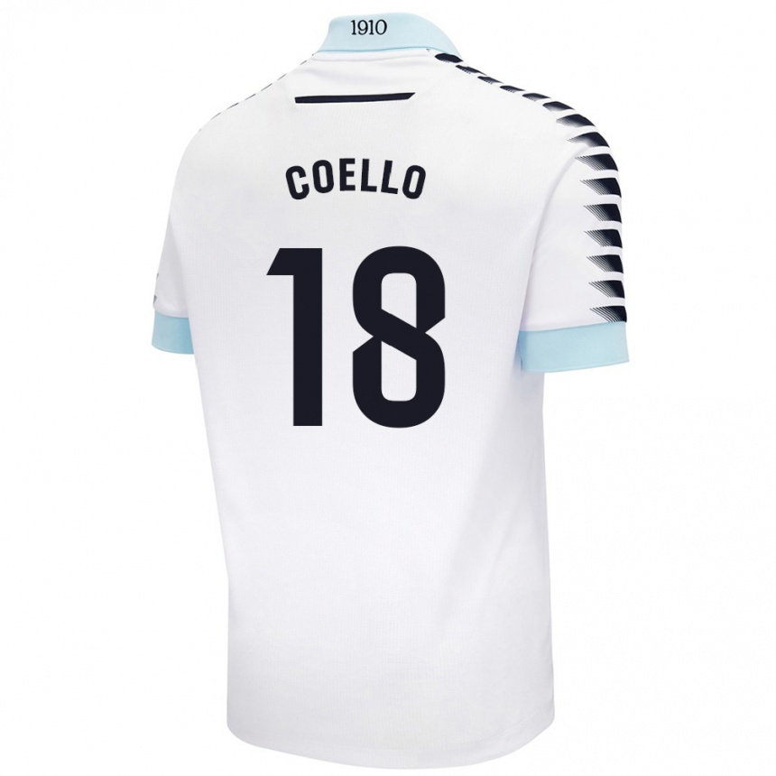 Niño Fútbol Camiseta María Del Carmen Coello Vidal #18 Blanco Azul 2ª Equipación 2024/25 México