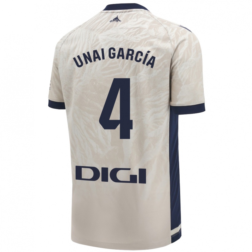 Niño Fútbol Camiseta Unai García #4 Gris Claro 2ª Equipación 2024/25 México