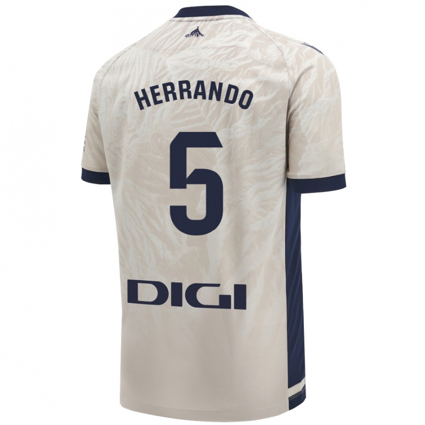 Niño Fútbol Camiseta Jorge Herrando #5 Gris Claro 2ª Equipación 2024/25 México