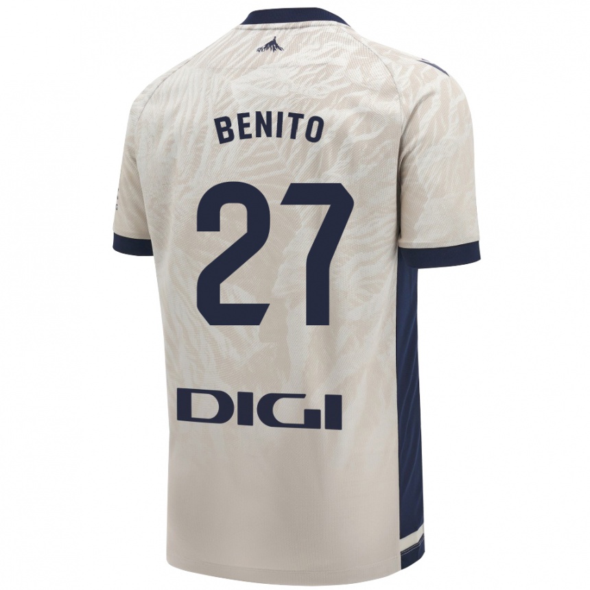 Niño Fútbol Camiseta Iker Benito #27 Gris Claro 2ª Equipación 2024/25 México