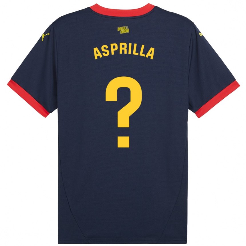 Niño Fútbol Camiseta Yáser Asprilla #0 Azul Marino Rojo 2ª Equipación 2024/25 México