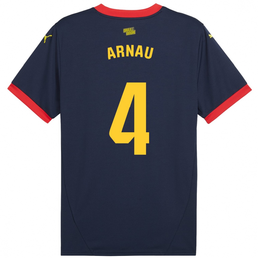 Niño Fútbol Camiseta Arnau Martínez #4 Azul Marino Rojo 2ª Equipación 2024/25 México