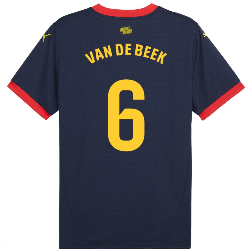 Niño Fútbol Camiseta Donny Van De Beek #6 Azul Marino Rojo 2ª Equipación 2024/25 México