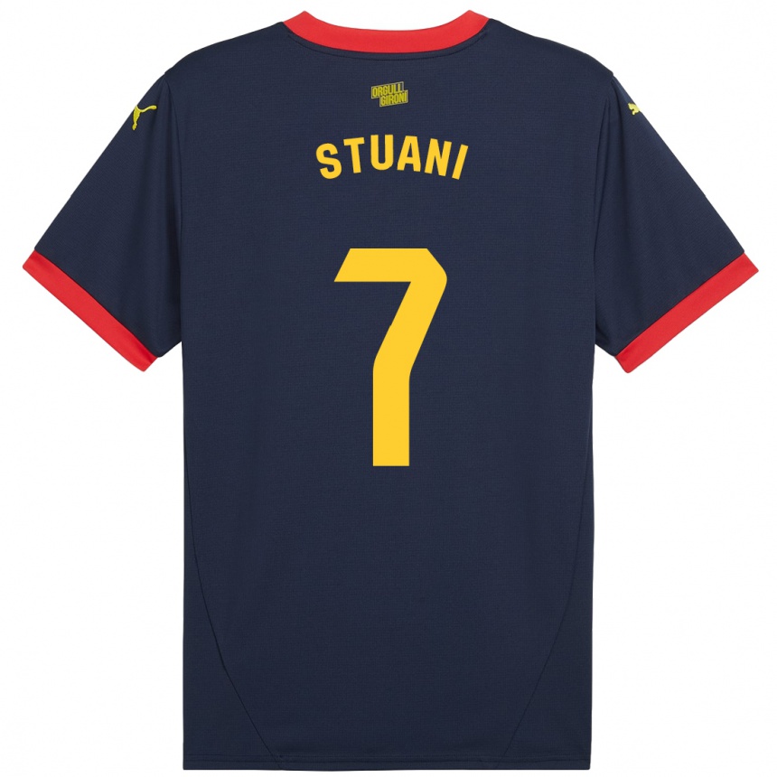 Niño Fútbol Camiseta Cristhian Stuani #7 Azul Marino Rojo 2ª Equipación 2024/25 México