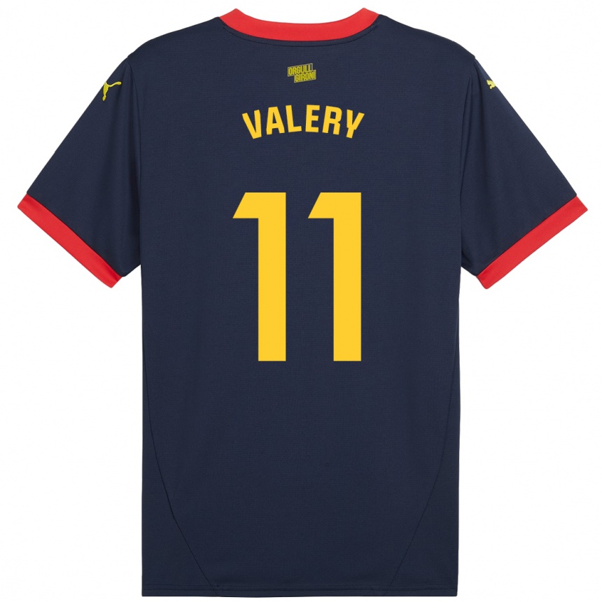 Niño Fútbol Camiseta Valery Fernández #11 Azul Marino Rojo 2ª Equipación 2024/25 México