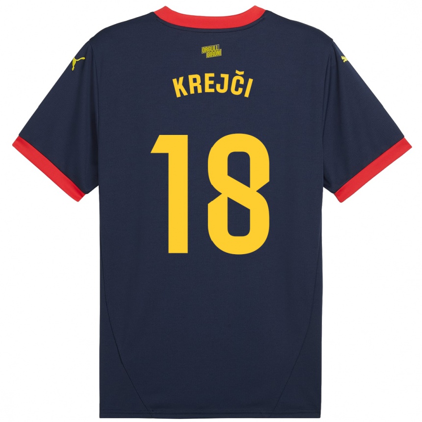 Niño Fútbol Camiseta Ladislav Krejci #18 Azul Marino Rojo 2ª Equipación 2024/25 México