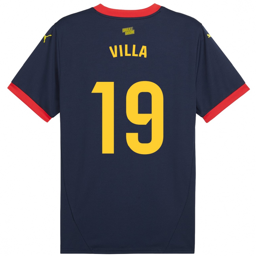 Niño Fútbol Camiseta Toni Villa #19 Azul Marino Rojo 2ª Equipación 2024/25 México