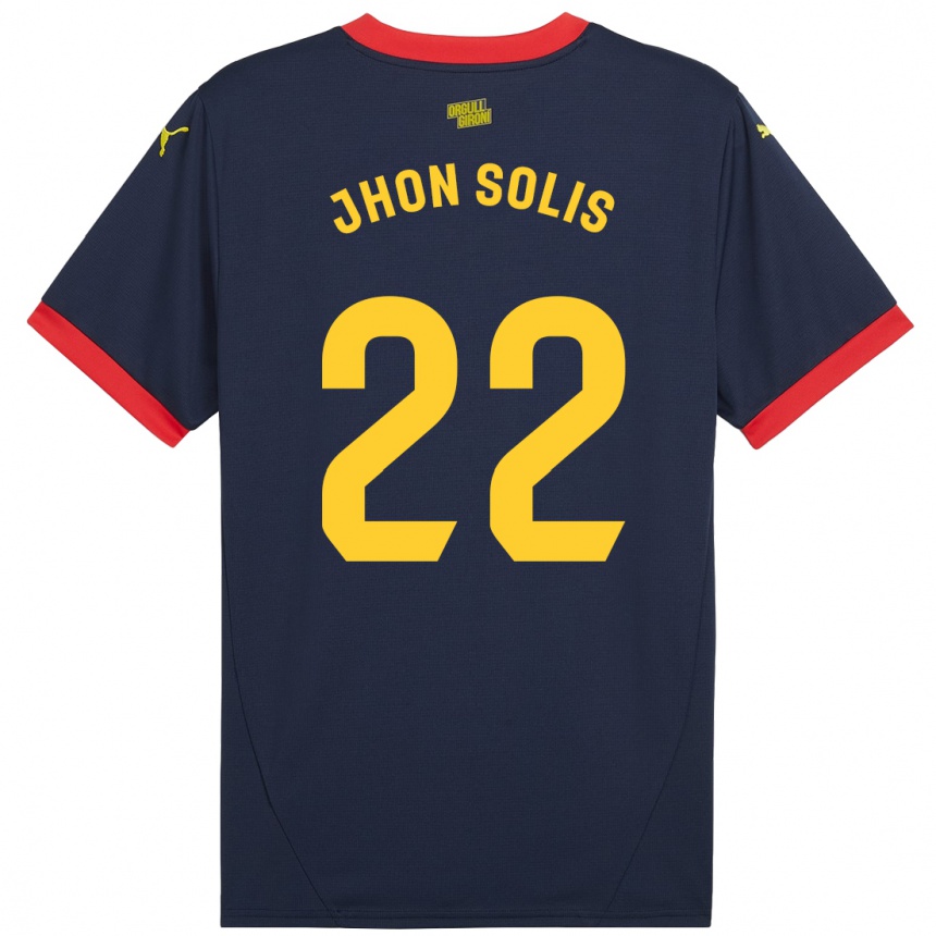 Niño Fútbol Camiseta Jhon Solís #22 Azul Marino Rojo 2ª Equipación 2024/25 México