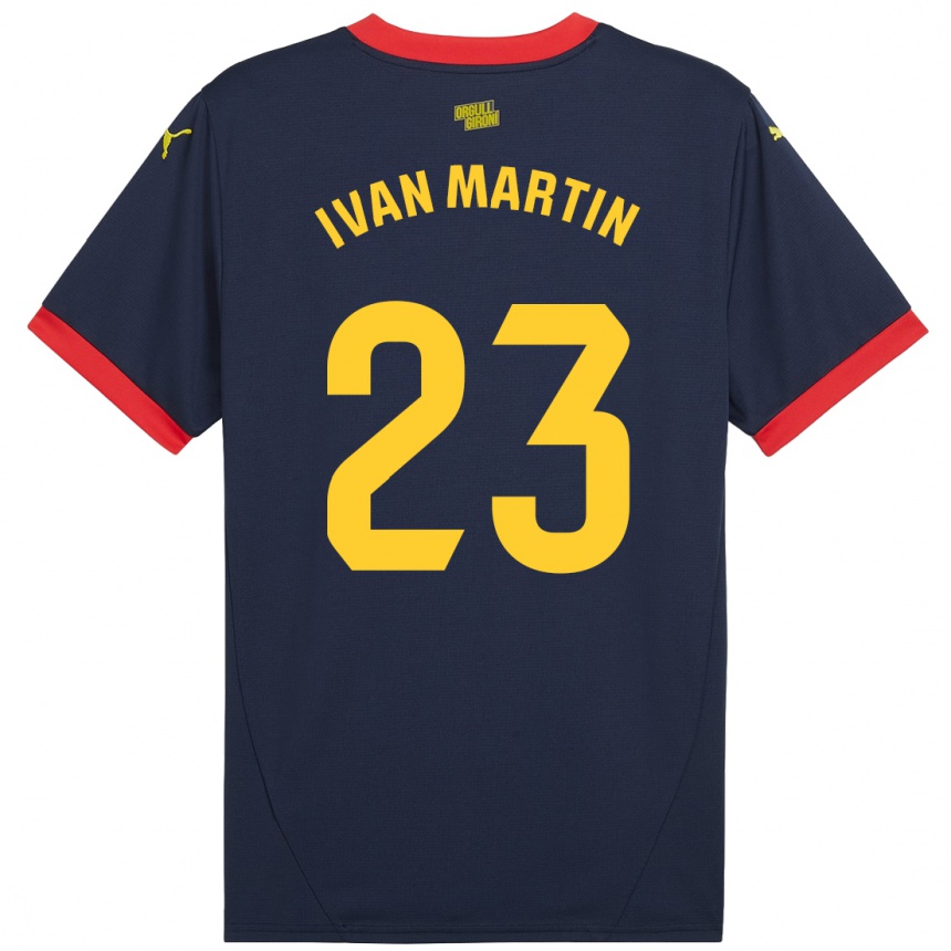 Niño Fútbol Camiseta Iván Martín #23 Azul Marino Rojo 2ª Equipación 2024/25 México