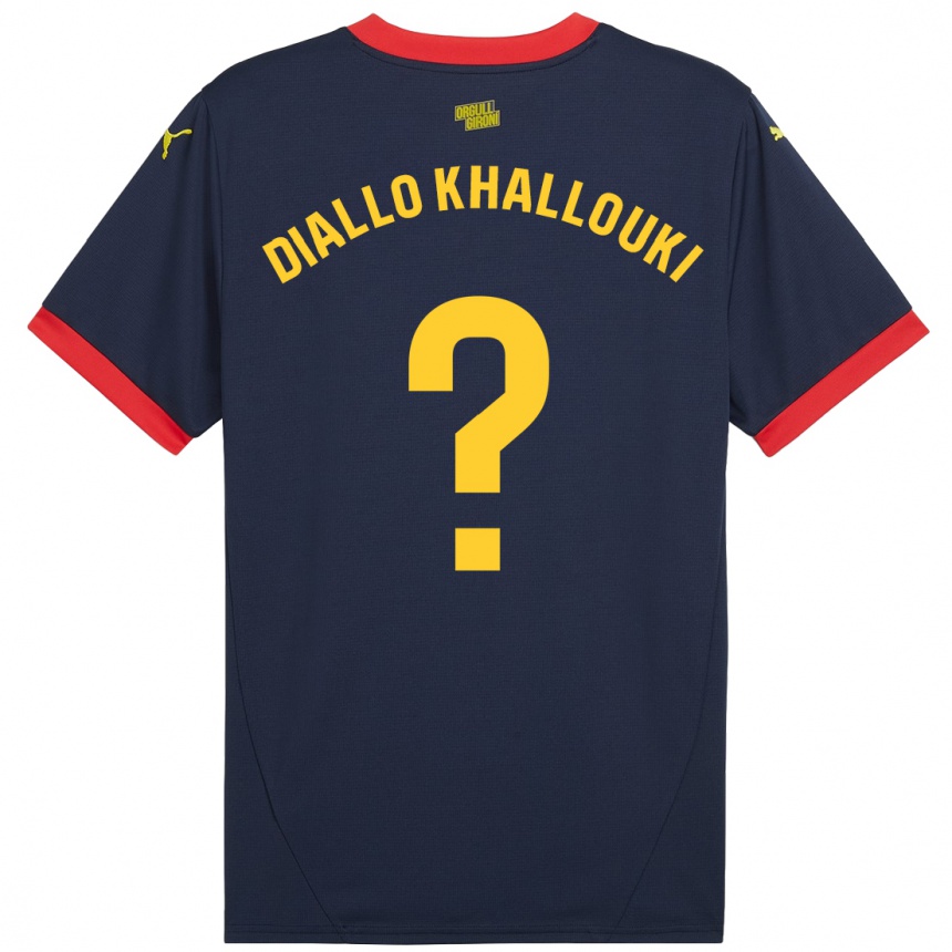 Niño Fútbol Camiseta Siaka Diallo Khallouki #0 Azul Marino Rojo 2ª Equipación 2024/25 México