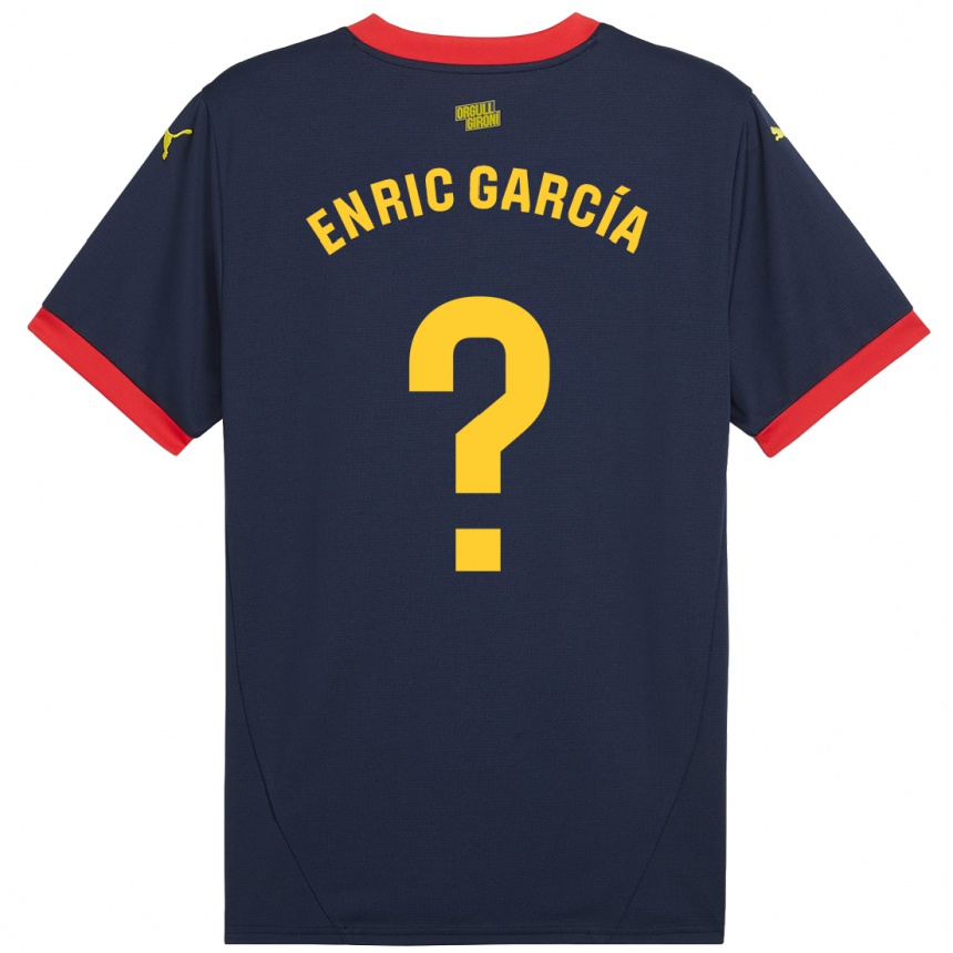 Niño Fútbol Camiseta Enric García #0 Azul Marino Rojo 2ª Equipación 2024/25 México