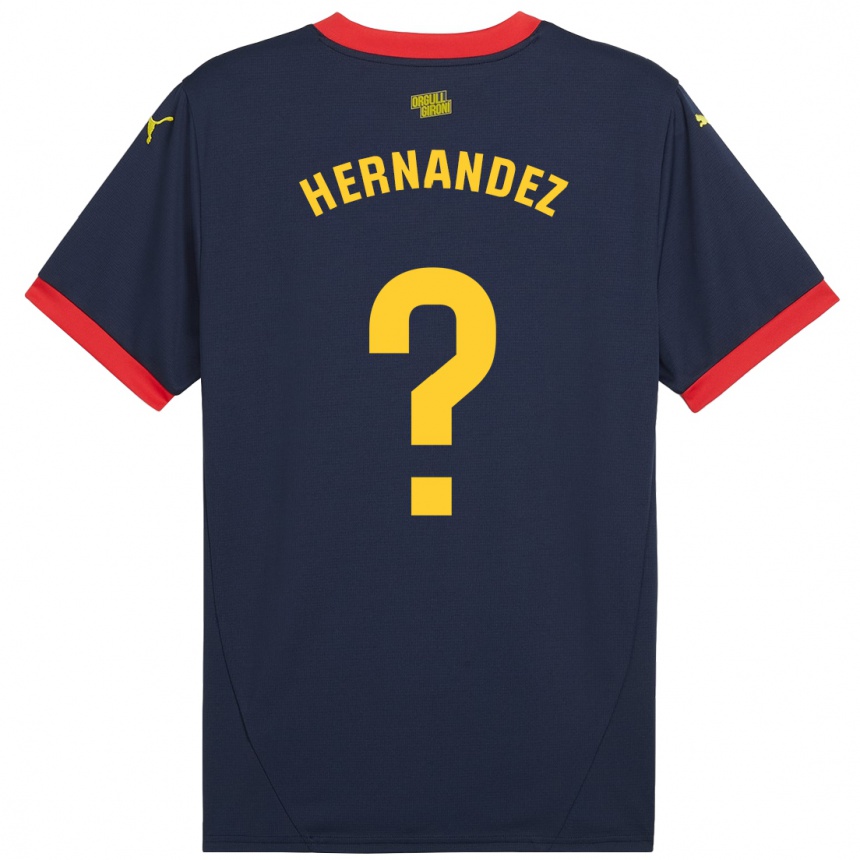 Niño Fútbol Camiseta Guillem Hernández #0 Azul Marino Rojo 2ª Equipación 2024/25 México