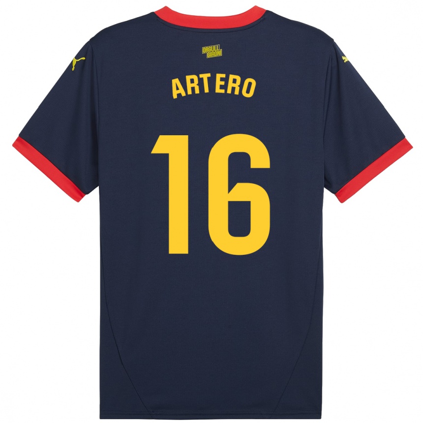 Niño Fútbol Camiseta Ricard Artero #16 Azul Marino Rojo 2ª Equipación 2024/25 México