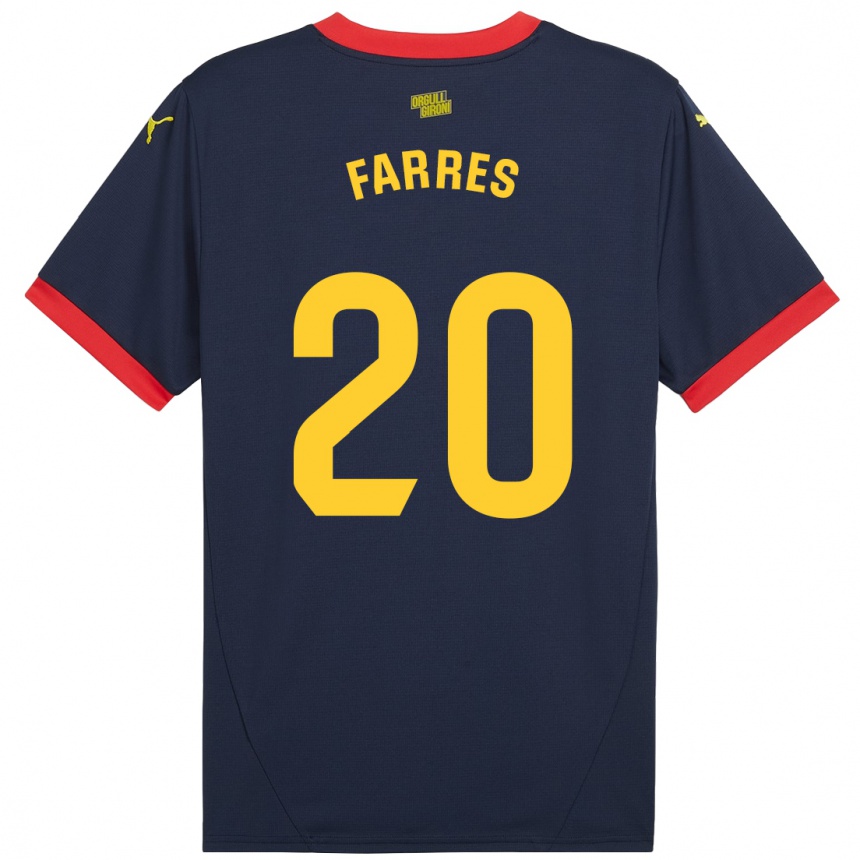 Niño Fútbol Camiseta Biel Farrés #20 Azul Marino Rojo 2ª Equipación 2024/25 México