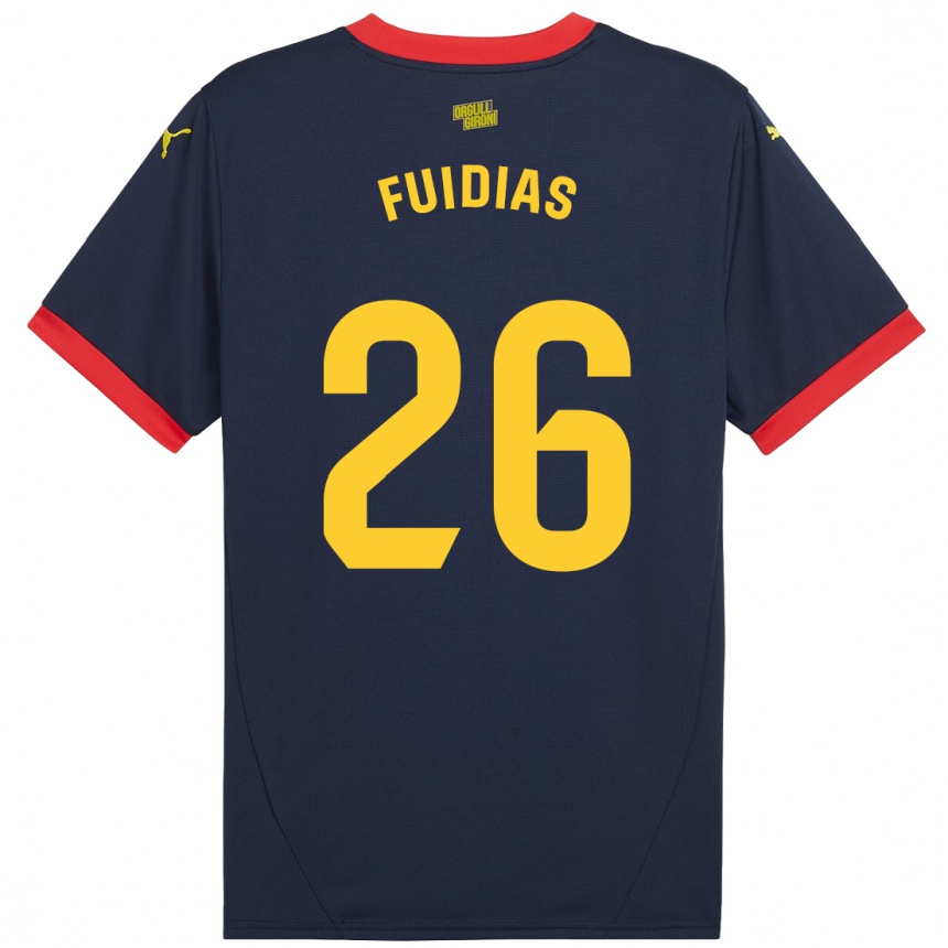 Niño Fútbol Camiseta Toni Fuidias #26 Azul Marino Rojo 2ª Equipación 2024/25 México