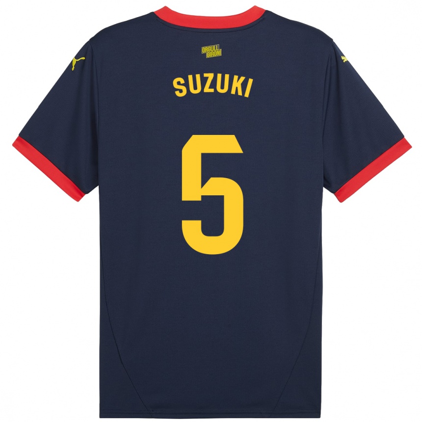 Niño Fútbol Camiseta Wadi Ibrahim Suzuki #5 Azul Marino Rojo 2ª Equipación 2024/25 México