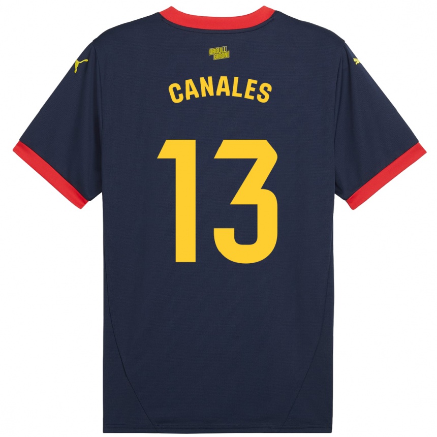 Niño Fútbol Camiseta Juanvi Canales #13 Azul Marino Rojo 2ª Equipación 2024/25 México