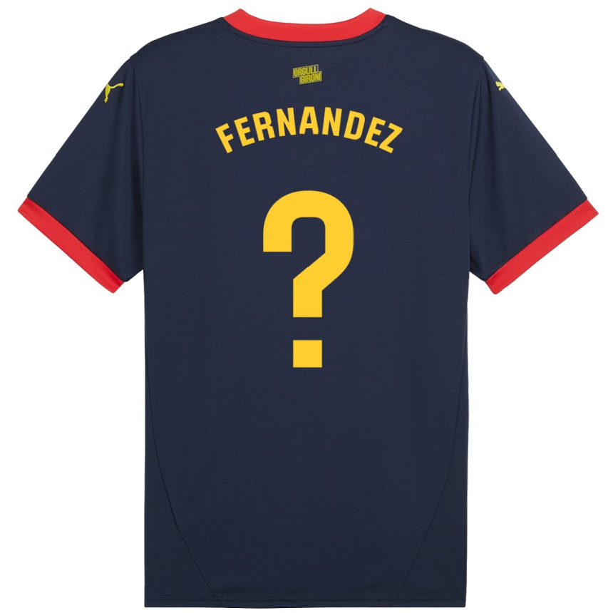 Niño Fútbol Camiseta Marc Fernández #0 Azul Marino Rojo 2ª Equipación 2024/25 México