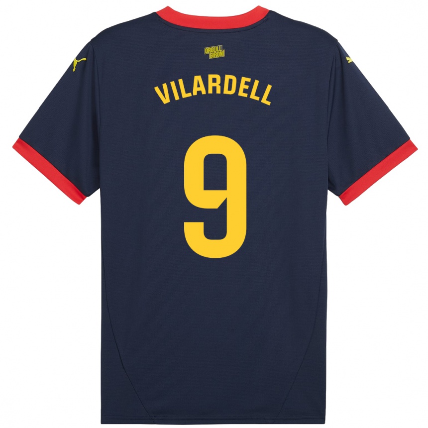 Niño Fútbol Camiseta Júlia Vilardell #9 Azul Marino Rojo 2ª Equipación 2024/25 México