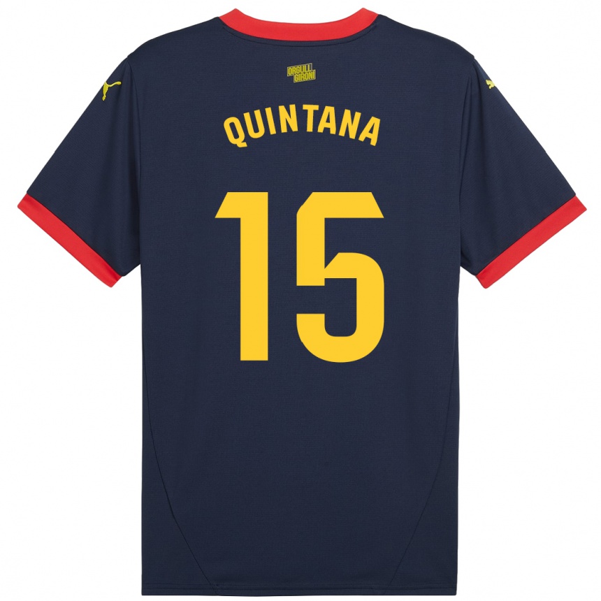 Niño Fútbol Camiseta Amru Quintana #15 Azul Marino Rojo 2ª Equipación 2024/25 México