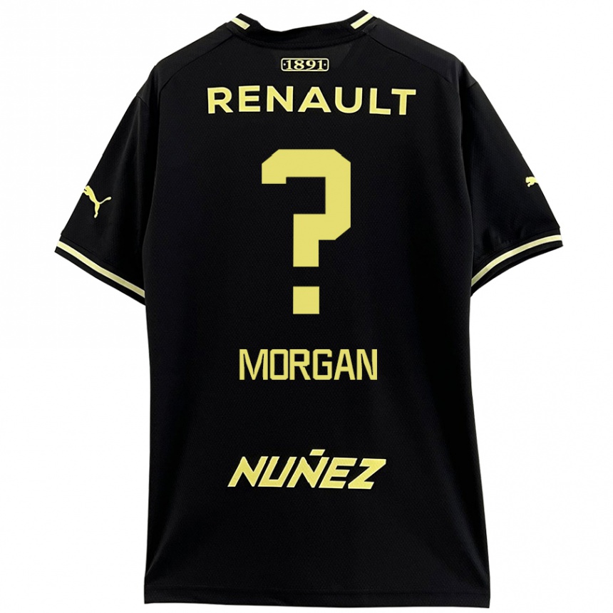 Niño Fútbol Camiseta Kevin Morgan #0 Negro Amarillo 2ª Equipación 2024/25 México