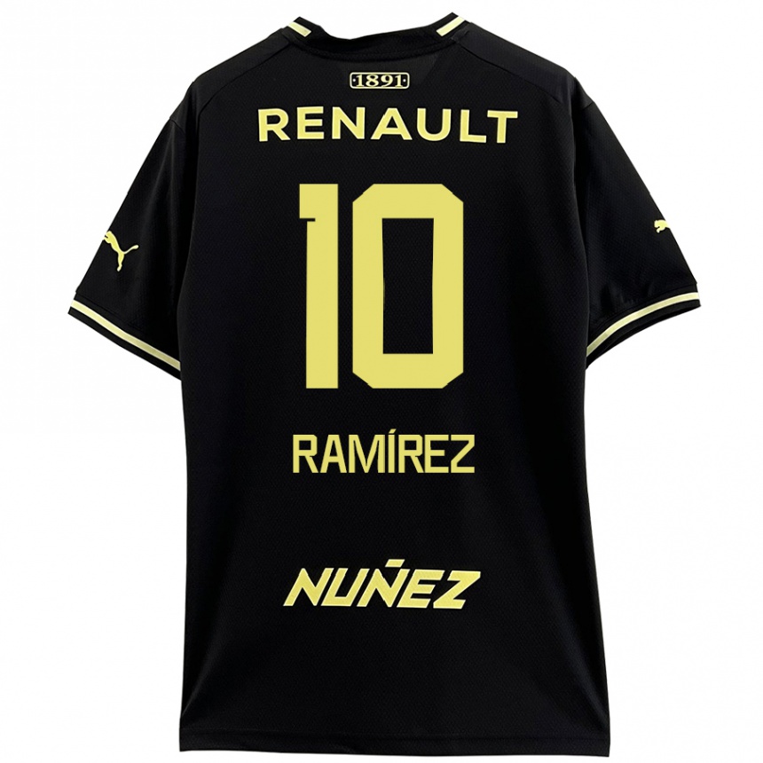 Niño Fútbol Camiseta Gastón Ramírez #10 Negro Amarillo 2ª Equipación 2024/25 México