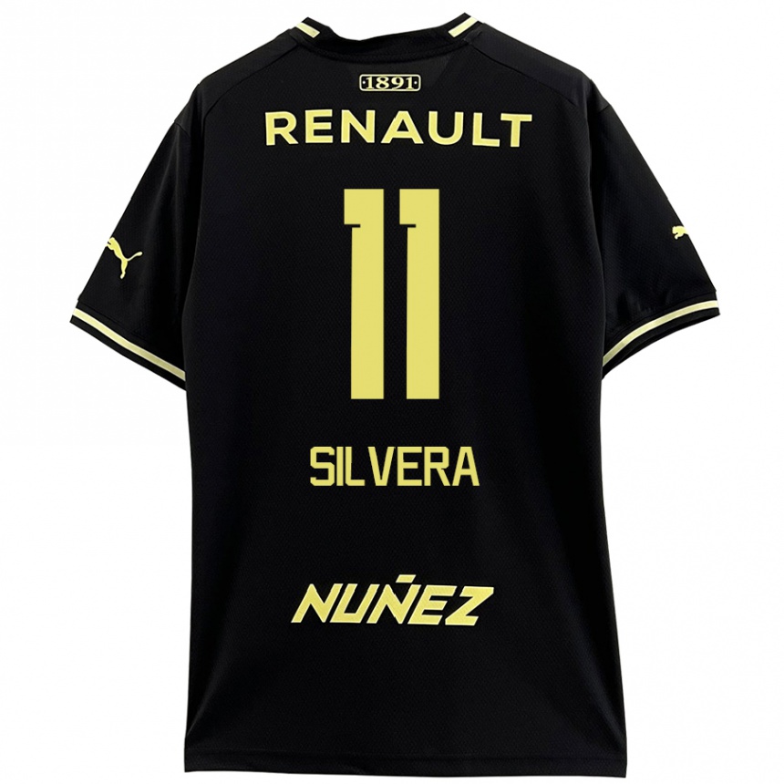 Niño Fútbol Camiseta Maximiliano Silvera #11 Negro Amarillo 2ª Equipación 2024/25 México