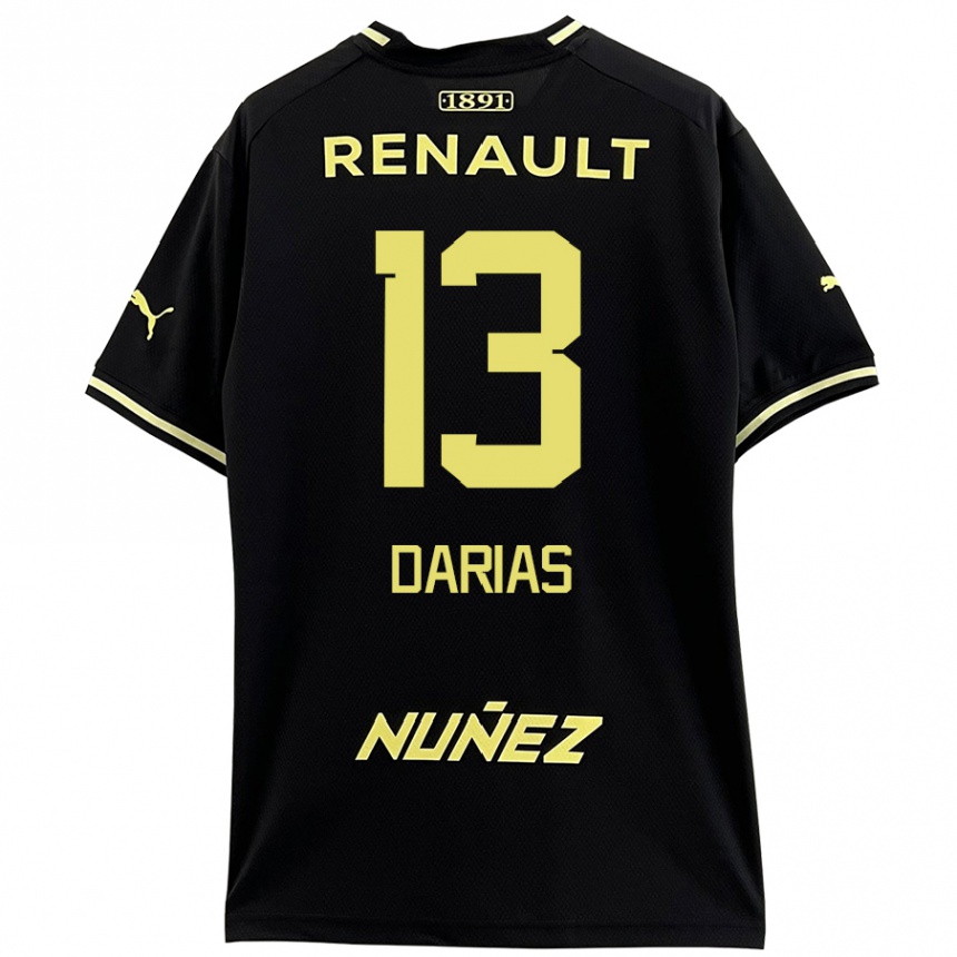 Niño Fútbol Camiseta Eduardo Darias #13 Negro Amarillo 2ª Equipación 2024/25 México