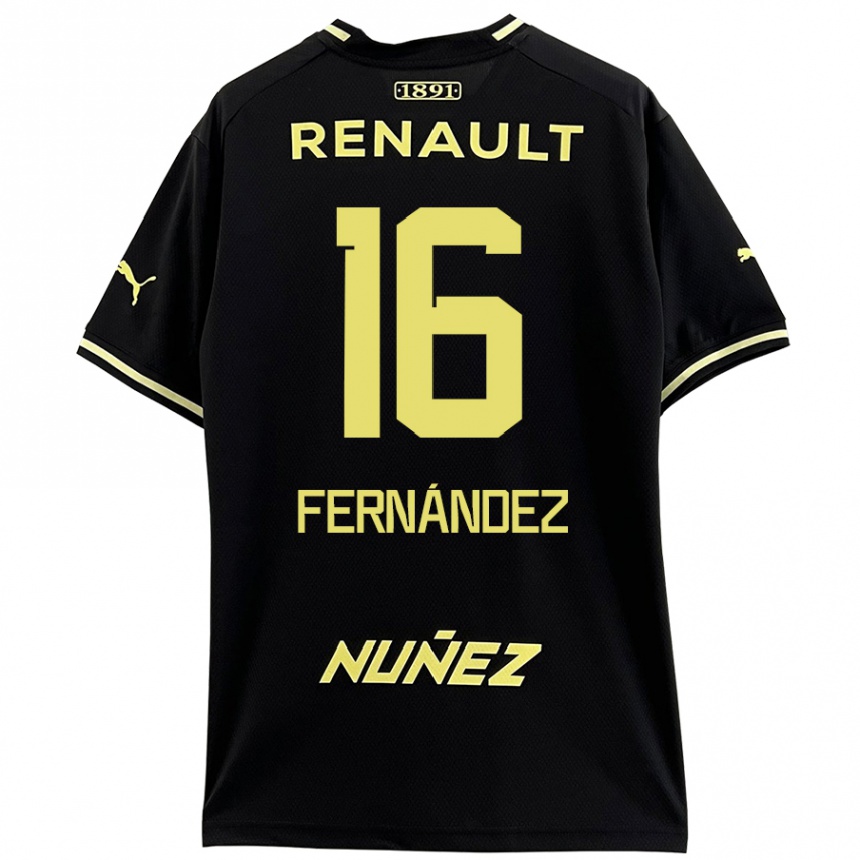 Niño Fútbol Camiseta Adrián Fernández #16 Negro Amarillo 2ª Equipación 2024/25 México